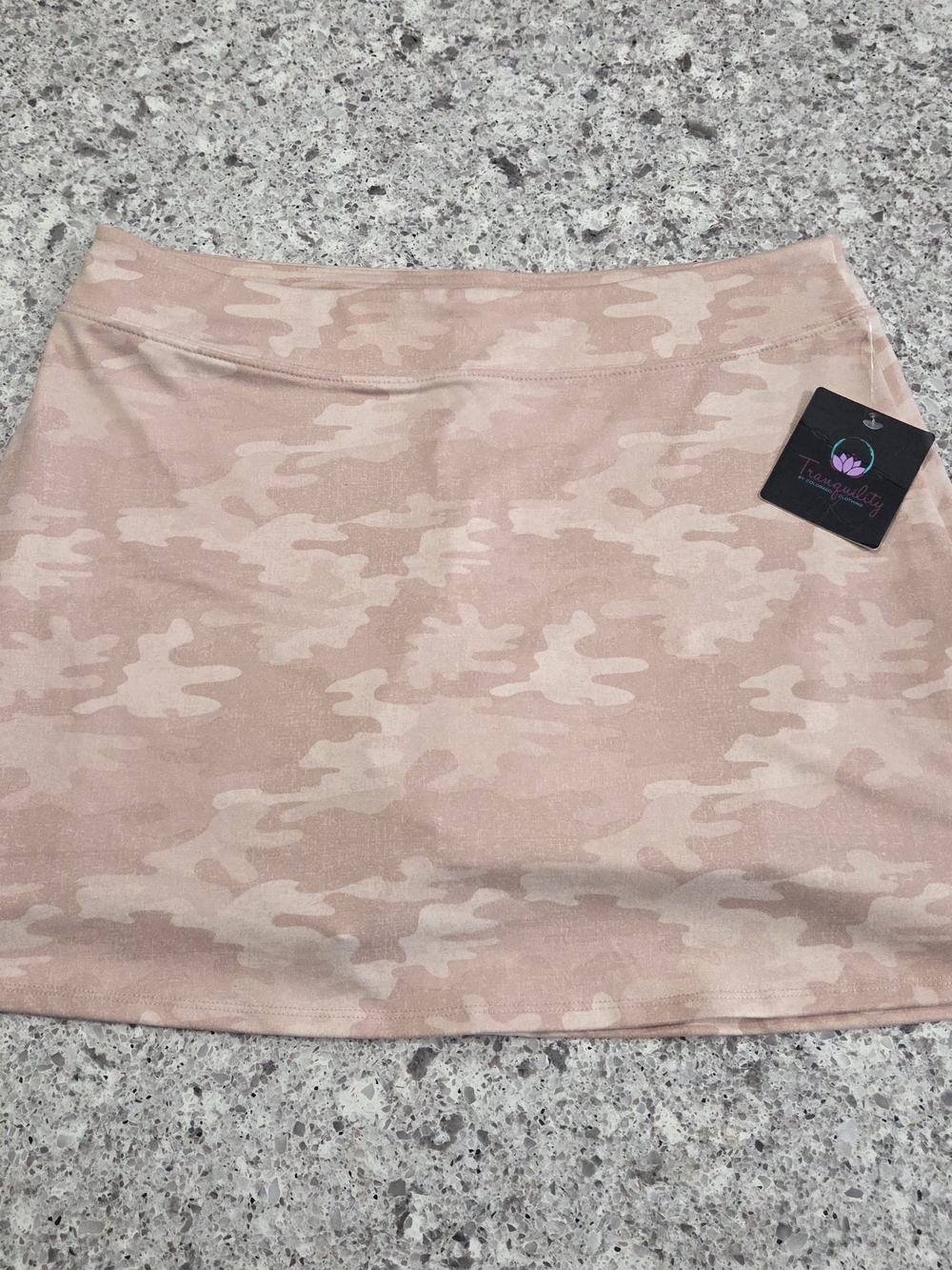 Tranquility Rose Camo Skort Skirt Womens Size Large Elastic Waist Pull On